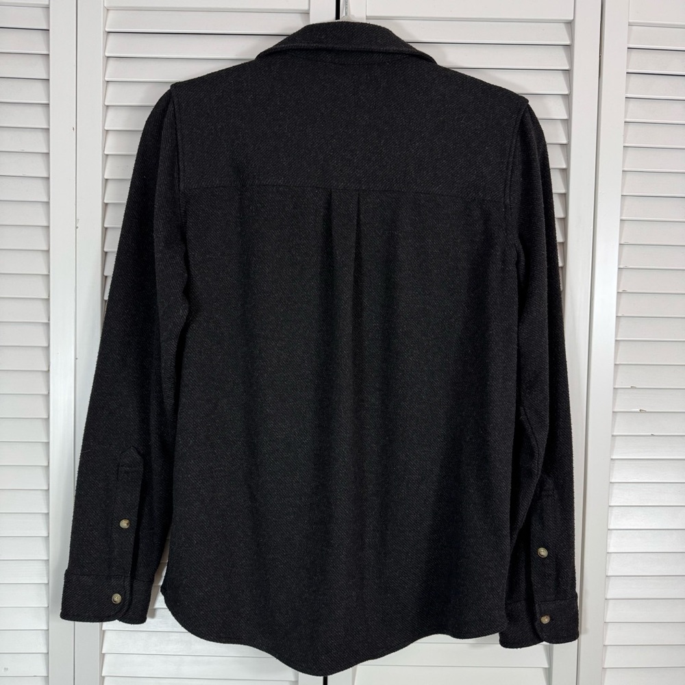 Faherty Legend Sweater Shirt Heathered Black Twill Button Up Small - Picture 5 of 10